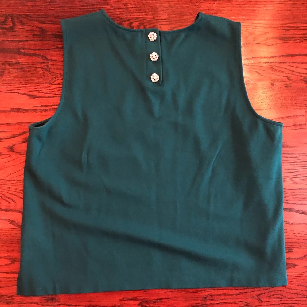 J.Crew Jeweled Button-Back Ponte Top
